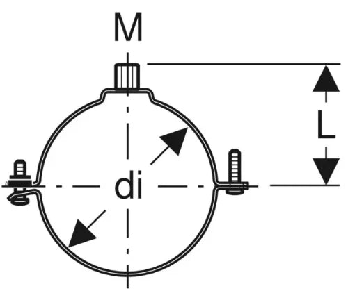 Geberit PE galva collier léger M8/M10 x 63 mm