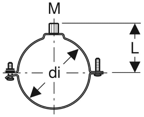 Geberit PE galva collier léger M8/M10 x 75 mm