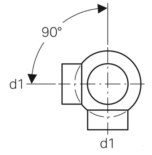 Geberit PE embranchement boule 88° - 90° 110 x 90 x 110 x 90 mm