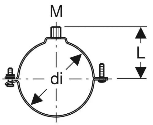 Geberit PE galva collier léger M8/M10 x 125 mm
