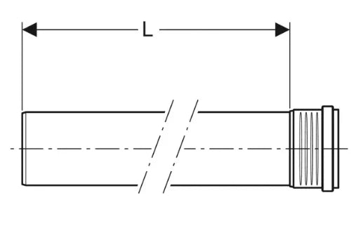 Geberit Silent-PP tuyau avec manchon (longueur 25cm) 50 x 2,0 mm - prix par longueur