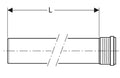 Geberit Silent-PP tuyau avec manchon (longueur 25cm) 50 x 2,0 mm - prix par longueur