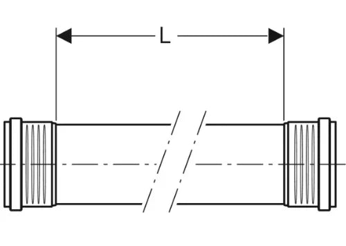Geberit Silent-PP tuyau avec 2 manchons (longueur 150cm) 50 x 2,0 mm - prix par longueur