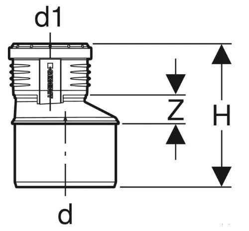 Geberit Silent-PP réduction excentrique MF 75 x 50 mm