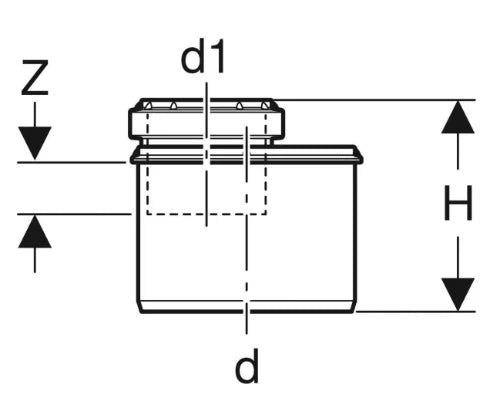Geberit Silent-PP réduction excentrique MF 75 x 50 mm (modèle court)