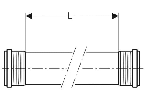 Geberit Silent-PP tuyau avec deux manchons (longueur 150cm) 90 x 3,1 mm - prix par longueur