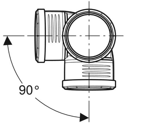 Geberit Silent-PP coin té 88° MFF 90 x 90 x 90 x 90 mm