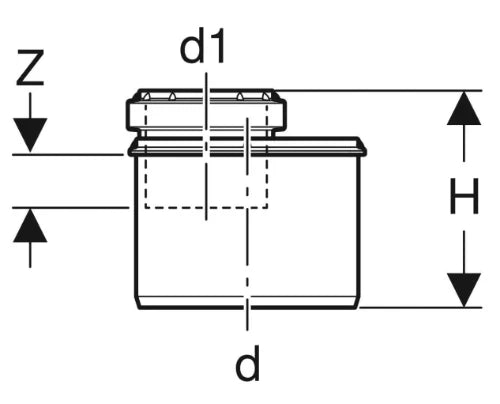 Geberit Silent-PP réduction excentrique MF 90 x 50 mm (modèle court)
