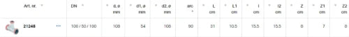 Geberit Mapress C-acier zingué té réduit FFF 108 x 54 x 108 mm