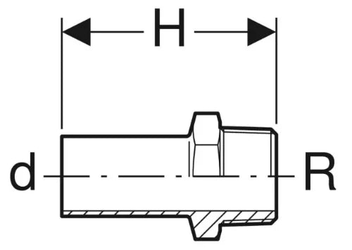 Geberit Mapress C-acier zingué raccord de transition coulissant MM 28 x 4/4 M