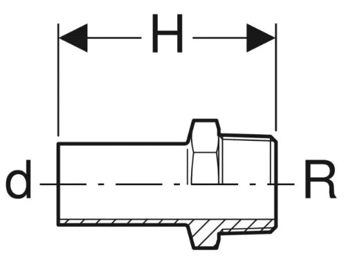 Geberit Mapress C-acier zingué raccord de transition coulissant MM 42 x 6/4 M