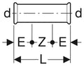 Geberit Mapress C-acier zingué manchon de réparation FF 54 x 54 mm