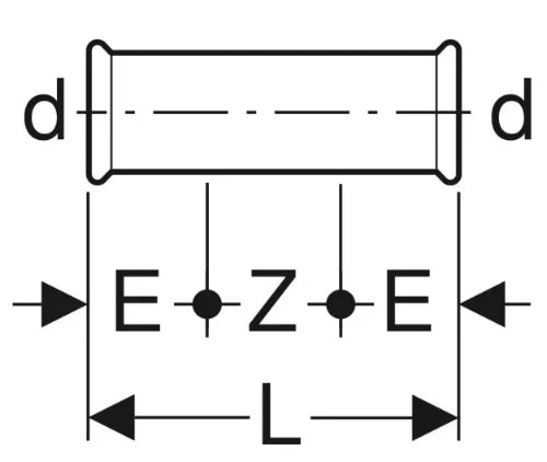 Geberit Mapress C-acier zingué manchon de réparation FF 76,1 x 76,1 mm