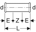 Geberit Mapress C-acier zingué manchon de réparation FF 22 x 22 mm