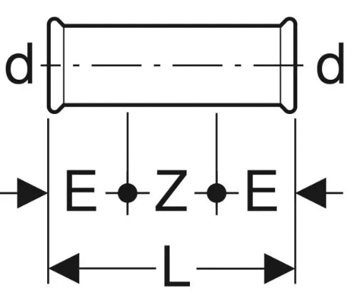 Geberit Mapress C-acier zingué manchon de réparation FF 35 x 35 mm