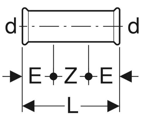 Geberit Mapress C-acier zingué manchon de réparation FF 88,9 x 88,9 mm
