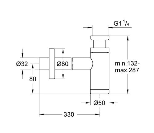 Grohe siphon lavabo 1 1/4", SuperSteel