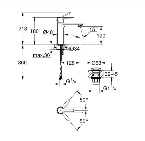 Grohe Lineare New mitigeur lavabo chromé