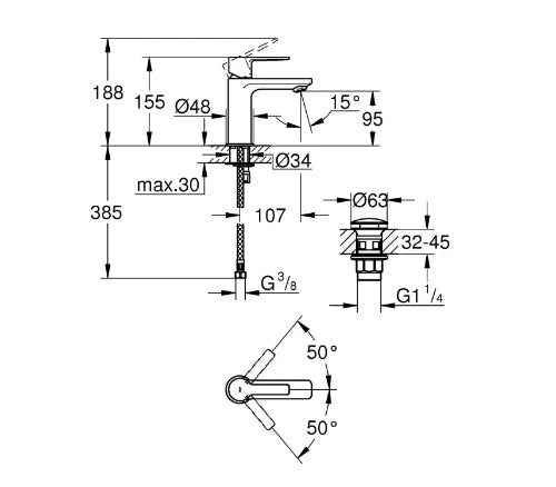 Grohe Lineare New mitigeur lavabo chromé