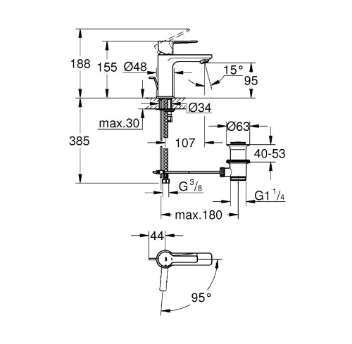 Grohe Lineare New mitigeur lavabo chromé