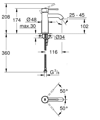 Grohe Essence New mitigeur lavabo - chromé