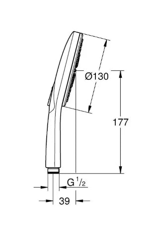Grohe Rainshower SmartActive 130 douchette, 9,5L, chromé