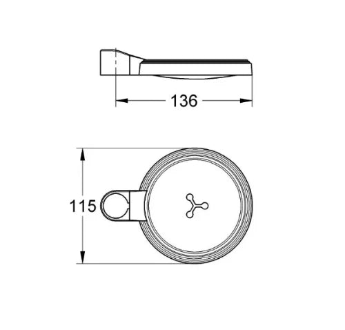 COUPE-SAVON GROHE RELEXA pour toutes barres de douche avec diam. 25