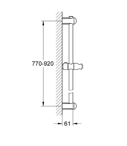 Grohe Euphoria Neutral barre de douche 900mm 110 - chromé avec support muraux, pièce coulissante et charnière