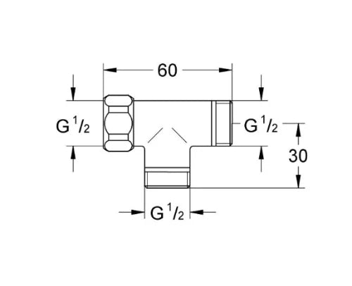Grohe Legio-Shower té 1/2 chromé pour comabinaison à vidange