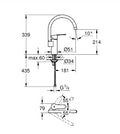 Grohe Eurostyle Cosmopolitan mitigeur cuisine avec bec d'écoulement haut- chromé - bec d'écoulement pivotant