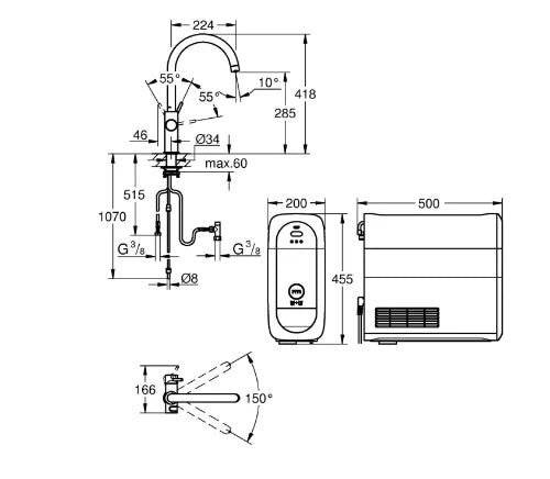 Grohe Blue Home Duo, bec-C, chromé