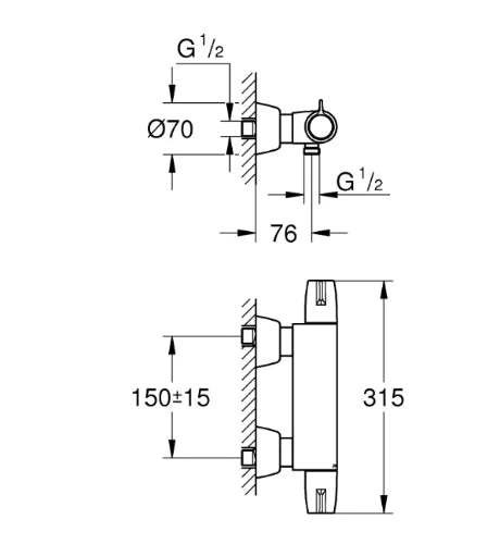 Grohe Grohtherm Special rob. thermostat. douche chromé