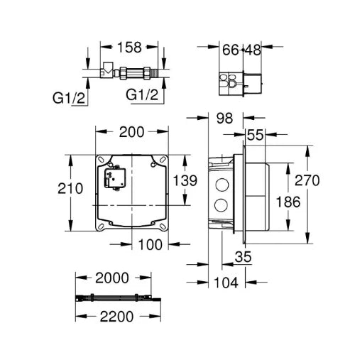 CORPS D'ENCASTREMENT GROHE EUROCUBE E