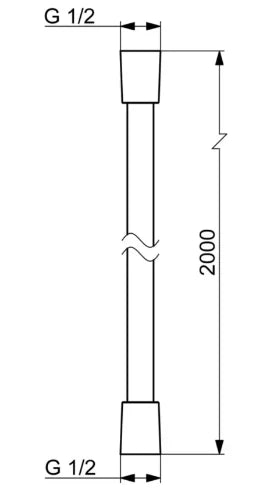 Hansa flexible de douche, L=2000 chromé