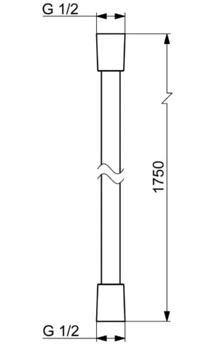 Hansa flexible de douche, L=1750 chromé
