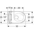 Geberit Acanto pack cuvette suspendue turboflush 530 x 355 mm (cuvette suspendue avec abbatent asym.ount) - blanc