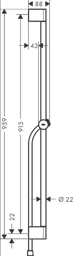 Hansgrohe Unica Pulsify barre de douche 900 mm avec coulisseau Push - flexible 1600 mm - chromé