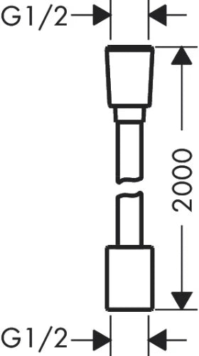 Hansgrohe Designflex textile flexible de douche 2000 mm - noir mat