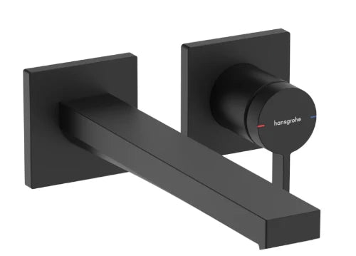 Hansgrohe Tecturis E mitigeur lavabo pour montage mural avec bec 225 mm - noir mat