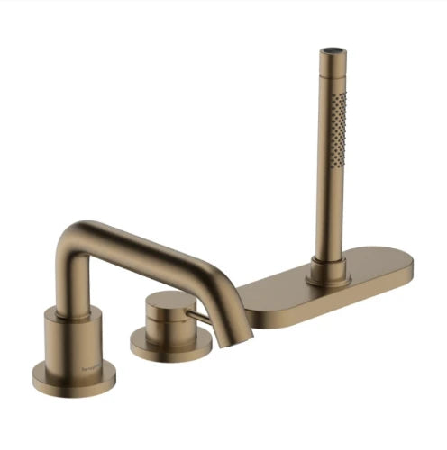 Hansgrohe Tecturis S mitigeur bain 3-trous sur gorge avec Sbox - bronze brossé