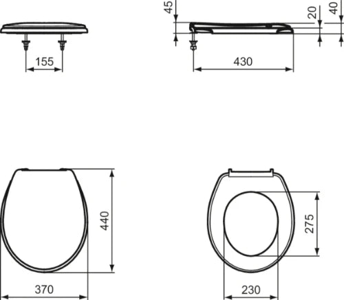 Ideal Standard Contour 21 abattant - blanc - modèle long