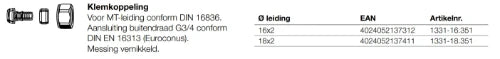 Heimeier raccord bicône EK3/4 x 16/2,0 mm - pour tube multicouche