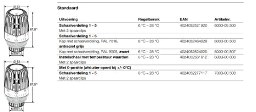 Heimeier K tête thermostatique - blanc - avec limitateur de course