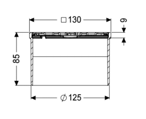 Kessel System 125 rehausse 125 mm - 150 x 150 mm - grille - classe K3
