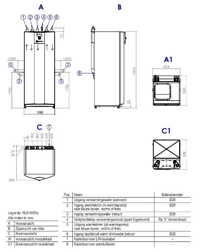 Alpha Innotec pompe à chaleur SWCV 162K3 (B/W 3,2-17,2kW/v+k/400V)