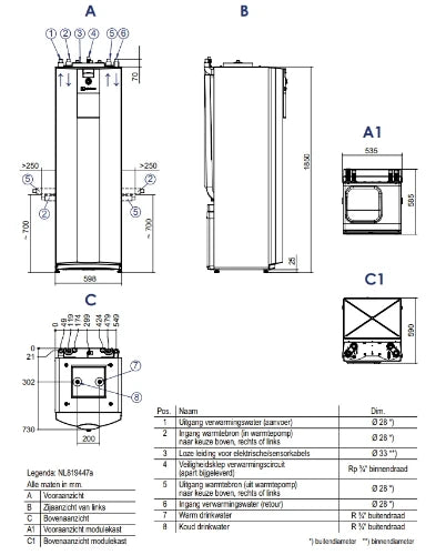 Alpha Innotec WZSV 62K3M pompe à chaleur (B/W.comb1,25-5,95kW/v+k/230V)