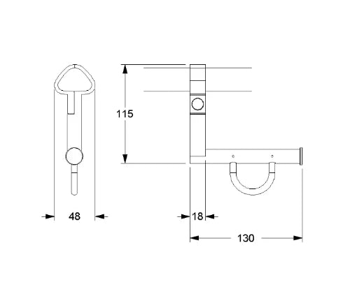 Normbau Cavere Porte-rouleau 7449110, montage ultérieur, 130 x 115 mm, Cavere® Blanc satiné 092
