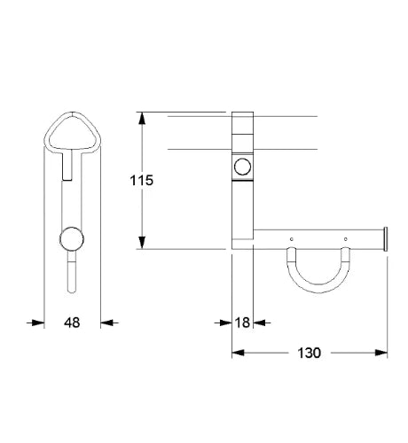 Normbau Cavere Porte-rouleau 7449110, montage ultérieur, 130 x 115 mm, Cavere® anthracite métallisé 095