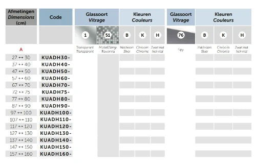 CLOISON FIXE NOVELLINI KUADRA 117 - 200 ! chromé transparent