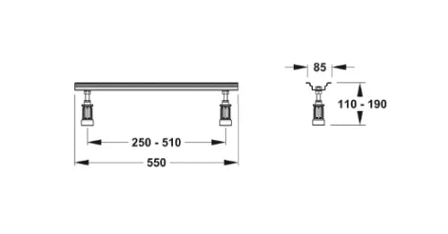 Mepa pieds de bain réglables pour acryl bad